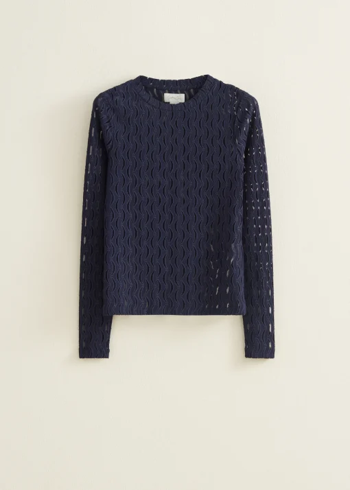Ajour t-shirt lange mouwen