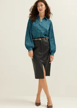 Blouse met satijn look
