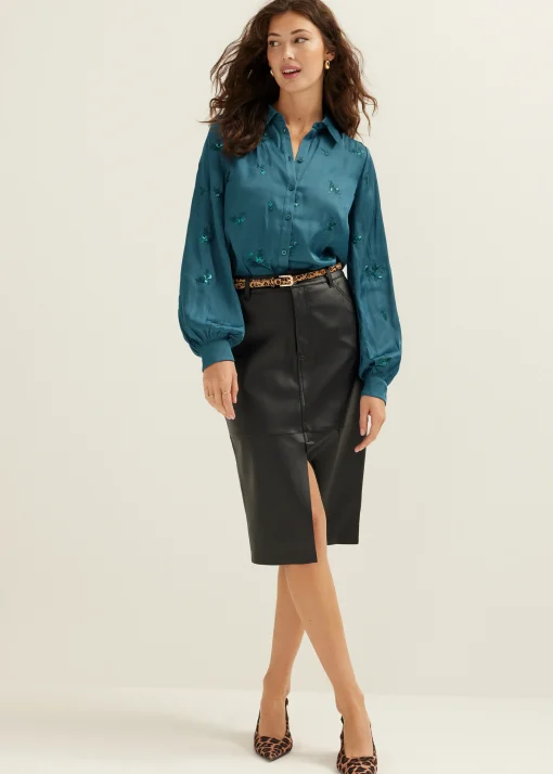 Blouse met satijn look