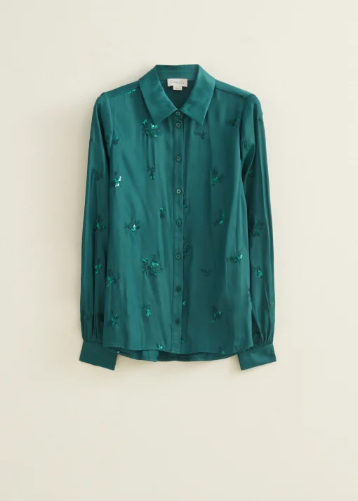 Blouse met satijn look