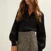 Blouse met satijnen look
