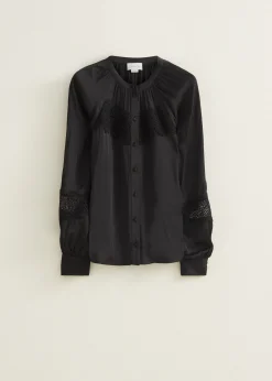 Blouse met satijnen look