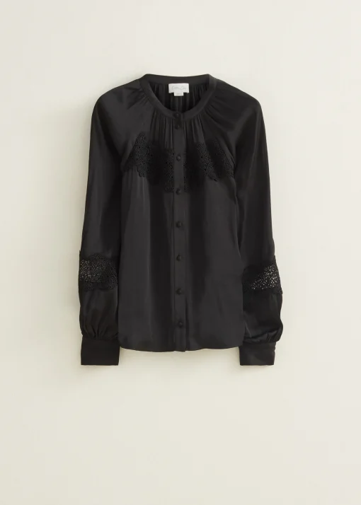 Blouse met satijnen look