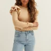 Gebreide trui met ruffles