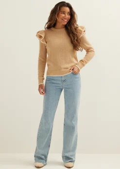 Gebreide trui met ruffles