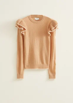 Gebreide trui met ruffles